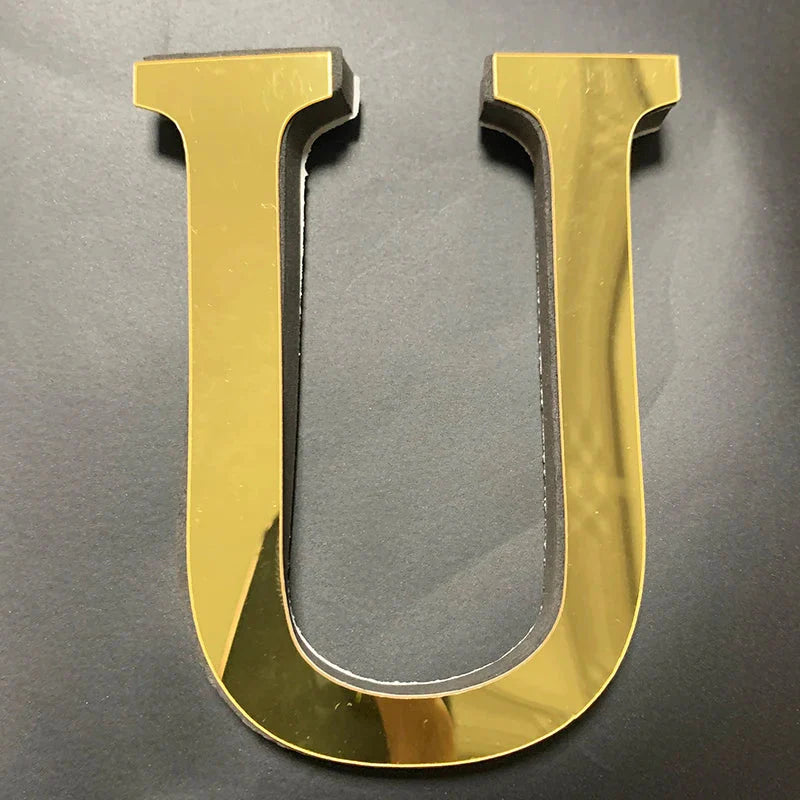 Gold Mirror 3D Letter Wall Stickers – Acrylic Peel & Stick Decor