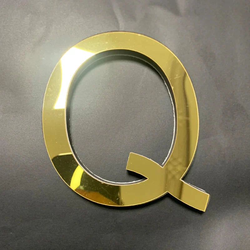 Gold Mirror 3D Letter Wall Stickers – Acrylic Peel & Stick Decor