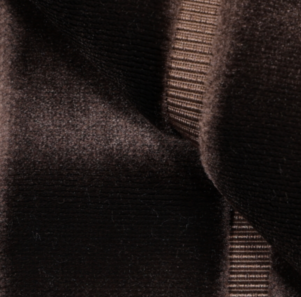 Regent Stripe Velvet Pillow Cover in Brown