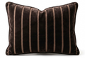 Regent Stripe Velvet Pillow Cover in Brown