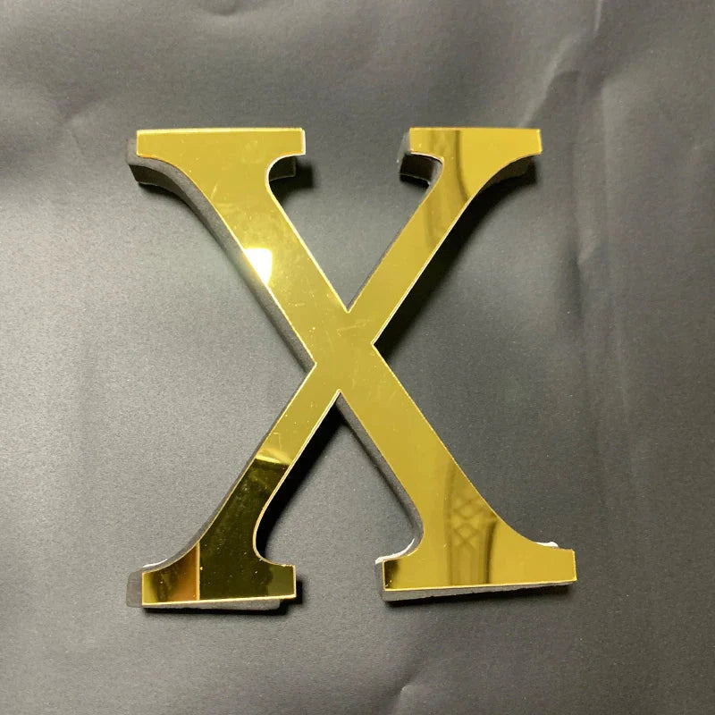 Gold Mirror 3D Letter Wall Stickers – Acrylic Peel & Stick Decor