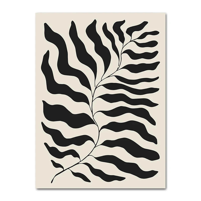 Geometric Leaf Rainbow Boho Canvas Wall Art | Nordic Abstract Poster