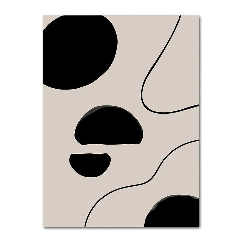 Geometric Leaf Rainbow Boho Canvas Wall Art | Nordic Abstract Poster