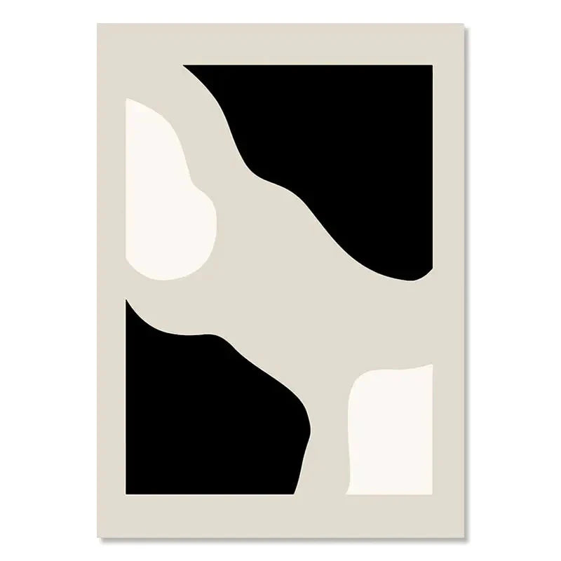 Geometric Leaf Rainbow Boho Canvas Wall Art | Nordic Abstract Poster