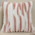 18"x18" Ribbed Ombre Faux Fur Pillow 5 Colors – Ultra-Soft Two-Tone Design Luxury Textured Accent Insert Included