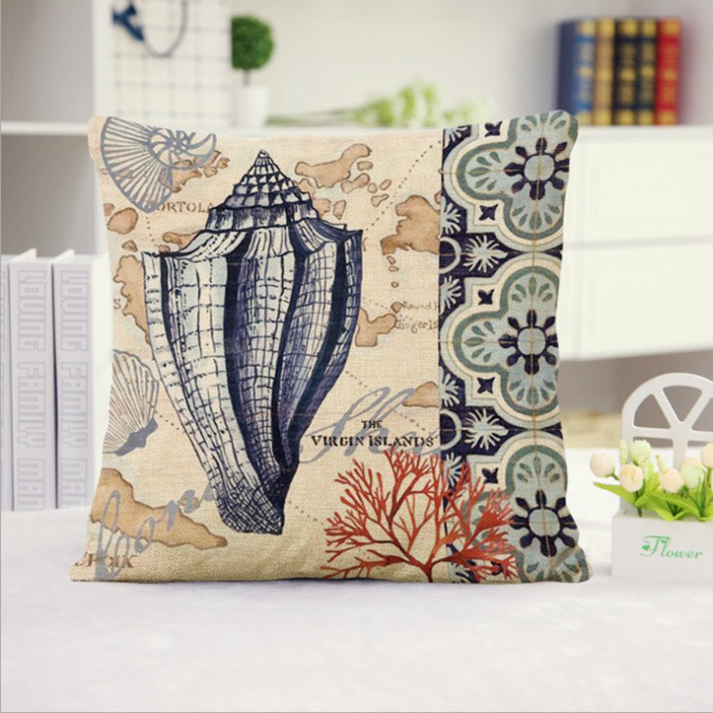 18''x18'' coastal print throw pillow | 15 designs nautical & beach themed | rustic seaside accent | insert included