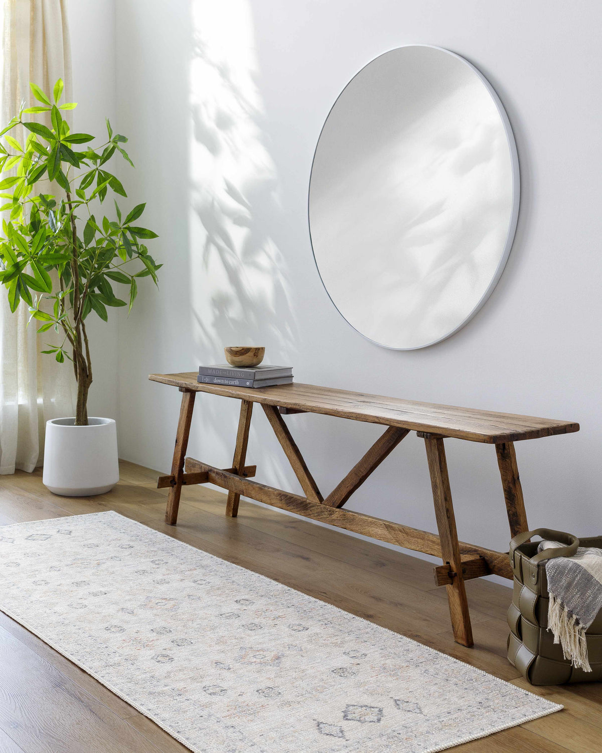 Beige Beckett Washable 7ft Runner Rug - Clearance