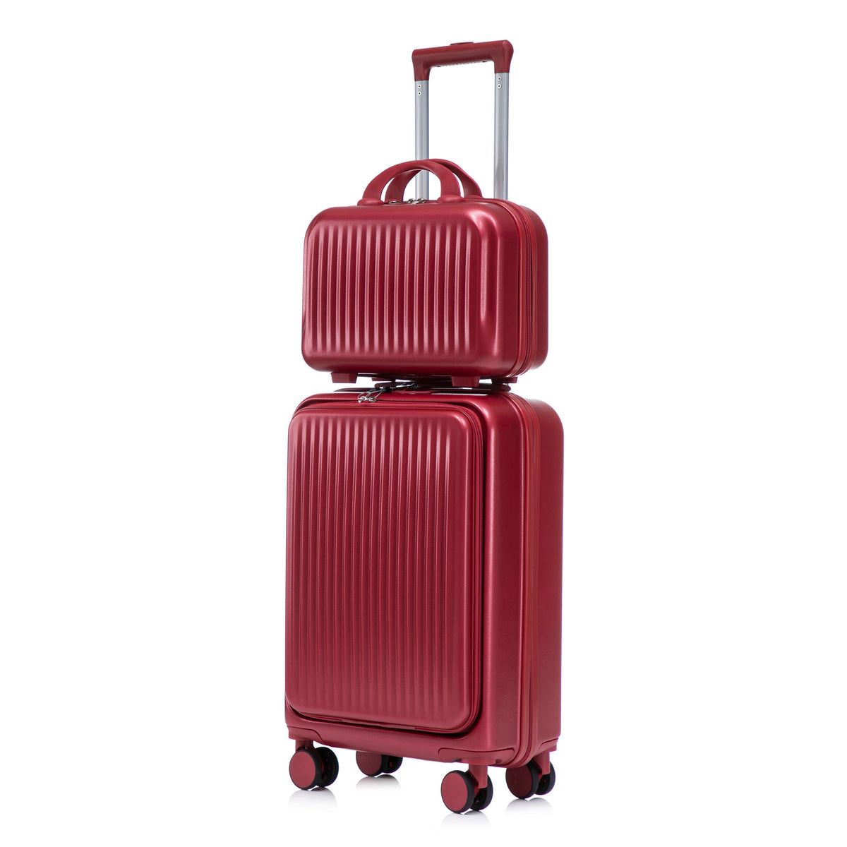 14'/20' 2 pcs ABS Spinner Wheel Luggage Set with Combination Lock and Front Opening Design