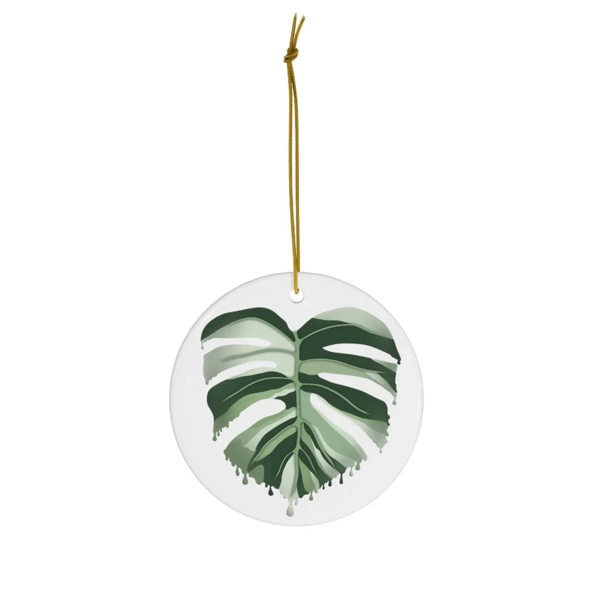Melting Monstera Albo Ceramic Ornament