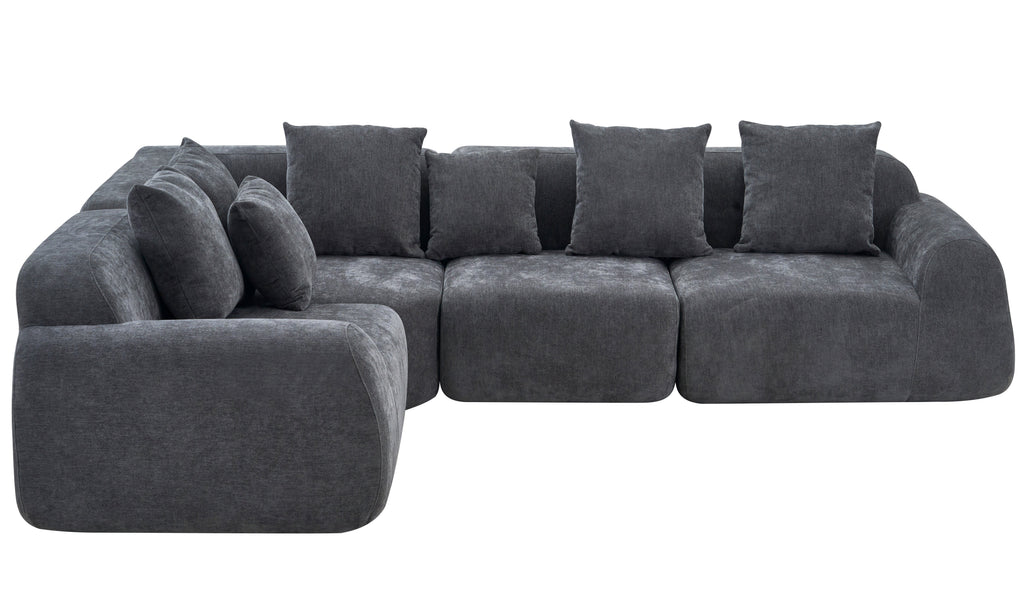 Oversized Cloud Velvet Curved Sectional Couch
