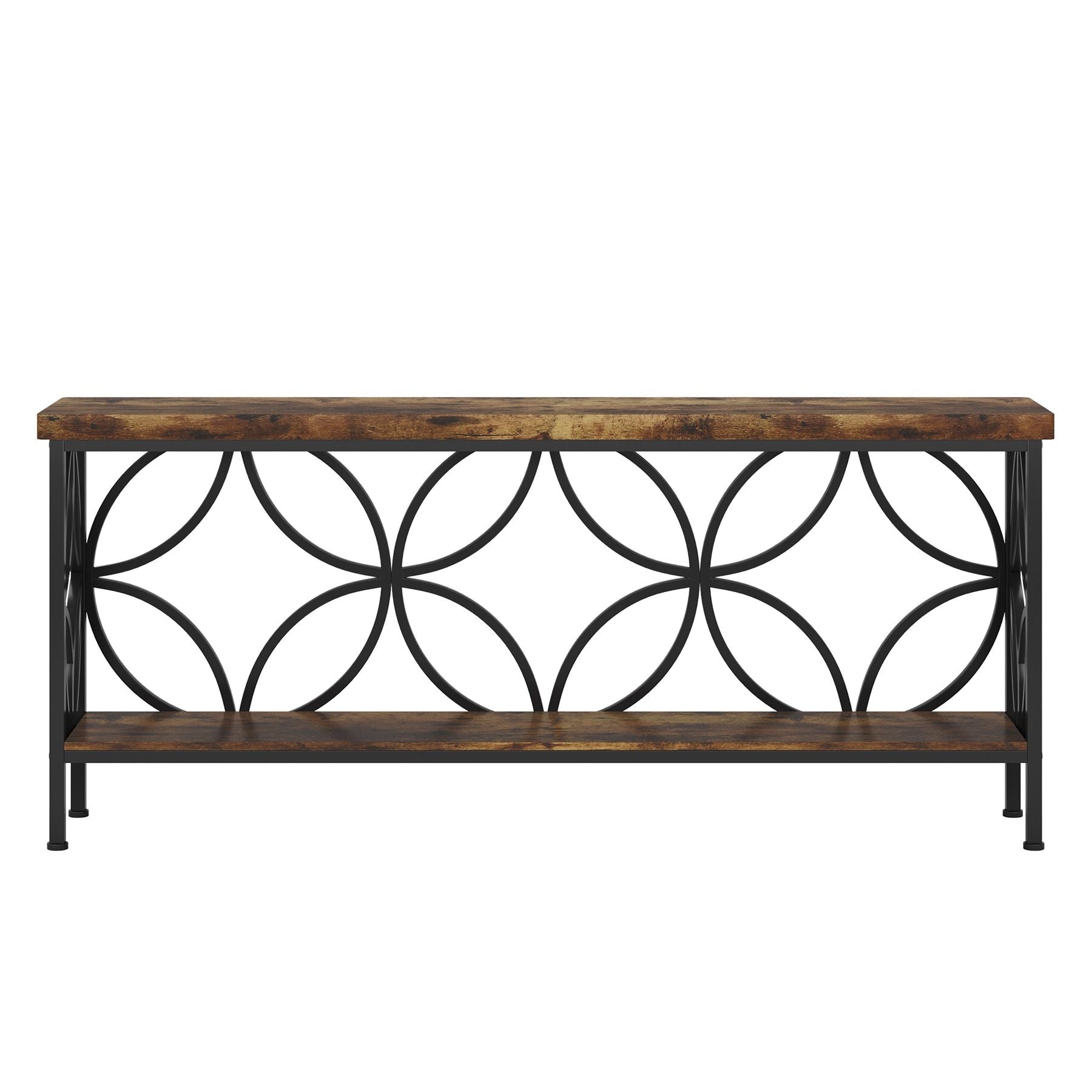 2-Tier Console Table, Industrial Sofa Table Behind Couch
