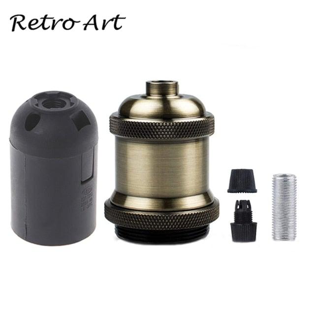 E26/E27 Screw Light Bulb Socket Edison Retro Pendant Lamp Holder Vintage Pendant Light Fitting, Retro Industrial Style E27 Lamp Holder 1 Meter 3-Wire Cord Adjustable Hanging Light Kit DIY Ceramics Bulb Holder
