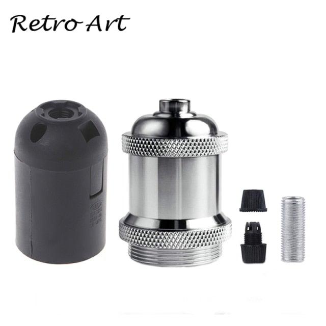 E26/E27 Screw Light Bulb Socket Edison Retro Pendant Lamp Holder Vintage Pendant Light Fitting, Retro Industrial Style E27 Lamp Holder 1 Meter 3-Wire Cord Adjustable Hanging Light Kit DIY Ceramics Bulb Holder