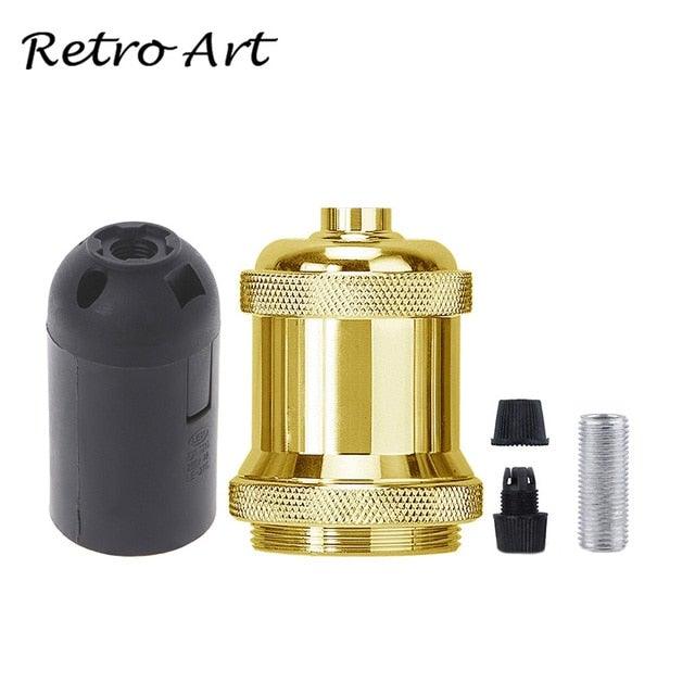 E26/E27 Screw Light Bulb Socket Edison Retro Pendant Lamp Holder Vintage Pendant Light Fitting, Retro Industrial Style E27 Lamp Holder 1 Meter 3-Wire Cord Adjustable Hanging Light Kit DIY Ceramics Bulb Holder