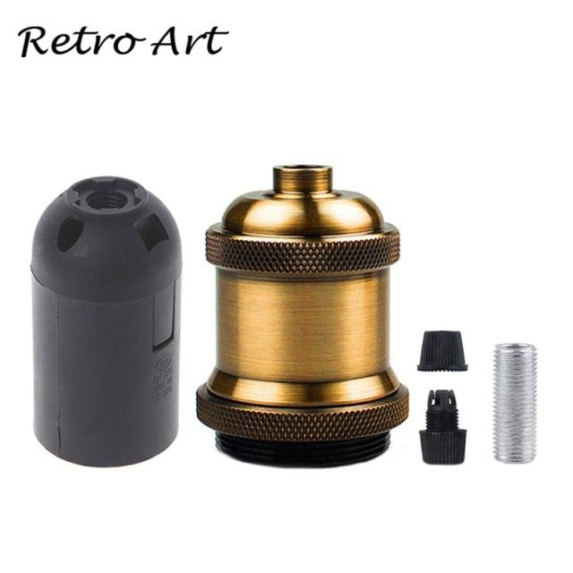 E26/E27 Screw Light Bulb Socket Edison Retro Pendant Lamp Holder Vintage Pendant Light Fitting, Retro Industrial Style E27 Lamp Holder 1 Meter 3-Wire Cord Adjustable Hanging Light Kit DIY Ceramics Bulb Holder