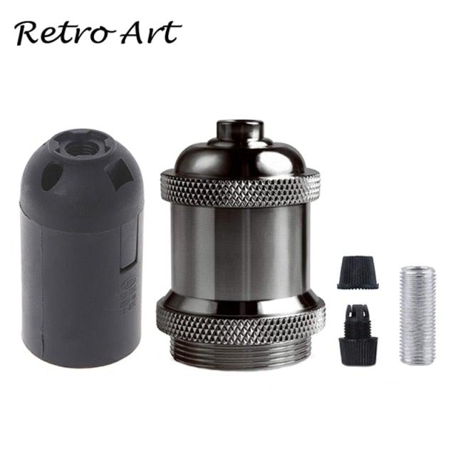 E26/E27 Screw Light Bulb Socket Edison Retro Pendant Lamp Holder Vintage Pendant Light Fitting, Retro Industrial Style E27 Lamp Holder 1 Meter 3-Wire Cord Adjustable Hanging Light Kit DIY Ceramics Bulb Holder