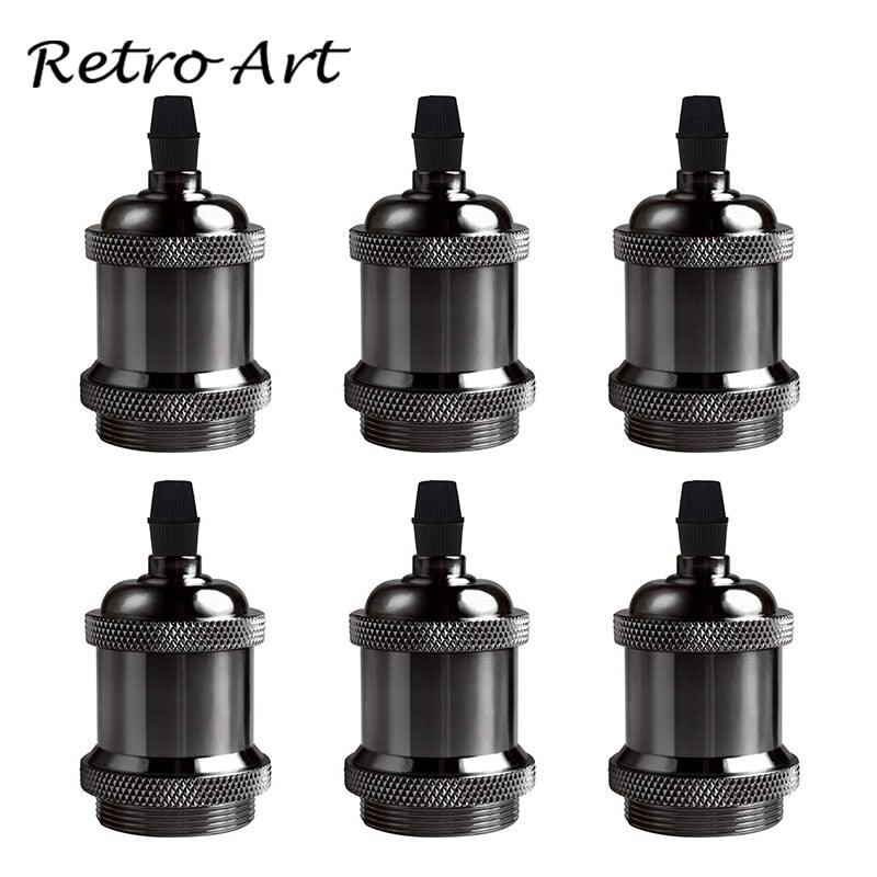 E26/E27 Screw Light Bulb Socket Edison Retro Pendant Lamp Holder Vintage Pendant Light Fitting, Retro Industrial Style E27 Lamp Holder 1 Meter 3-Wire Cord Adjustable Hanging Light Kit DIY Ceramics Bulb Holder