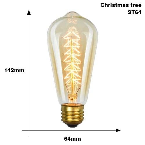 E27 Retro Edison Bulb AC 220V 110V 40W Dimmable Vintage Edison Light bulb ST64 G80 G95 T225 T300 Incandescent Lamp Edison Lamp Bravelight Antique Vintage Light Bulbs, T64 40W 2700K Warm Dimmable, Squirrel Cage Filament Edison Light Bulb for Table Lamp