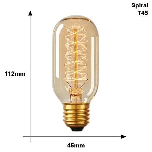 E27 Retro Edison Bulb AC 220V 110V 40W Dimmable Vintage Edison Light bulb ST64 G80 G95 T225 T300 Incandescent Lamp Edison Lamp Bravelight Antique Vintage Light Bulbs, T64 40W 2700K Warm Dimmable, Squirrel Cage Filament Edison Light Bulb for Table Lamp