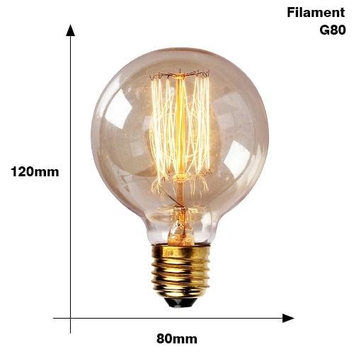 E27 Retro Edison Bulb AC 220V 110V 40W Dimmable Vintage Edison Light bulb ST64 G80 G95 T225 T300 Incandescent Lamp Edison Lamp Bravelight Antique Vintage Light Bulbs, T64 40W 2700K Warm Dimmable, Squirrel Cage Filament Edison Light Bulb for Table Lamp