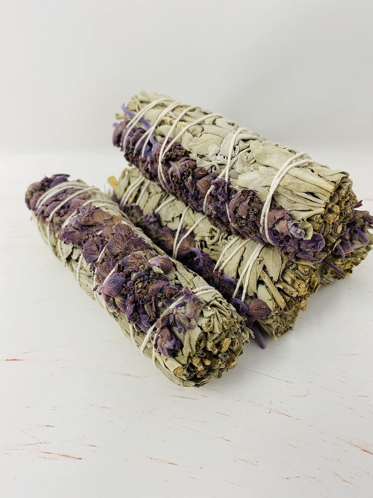 Bholi Sage Plus Sage Smudge Kit for Cleansing Negative Energy Lavender with White Sage Smudge Sticks Pack of 4