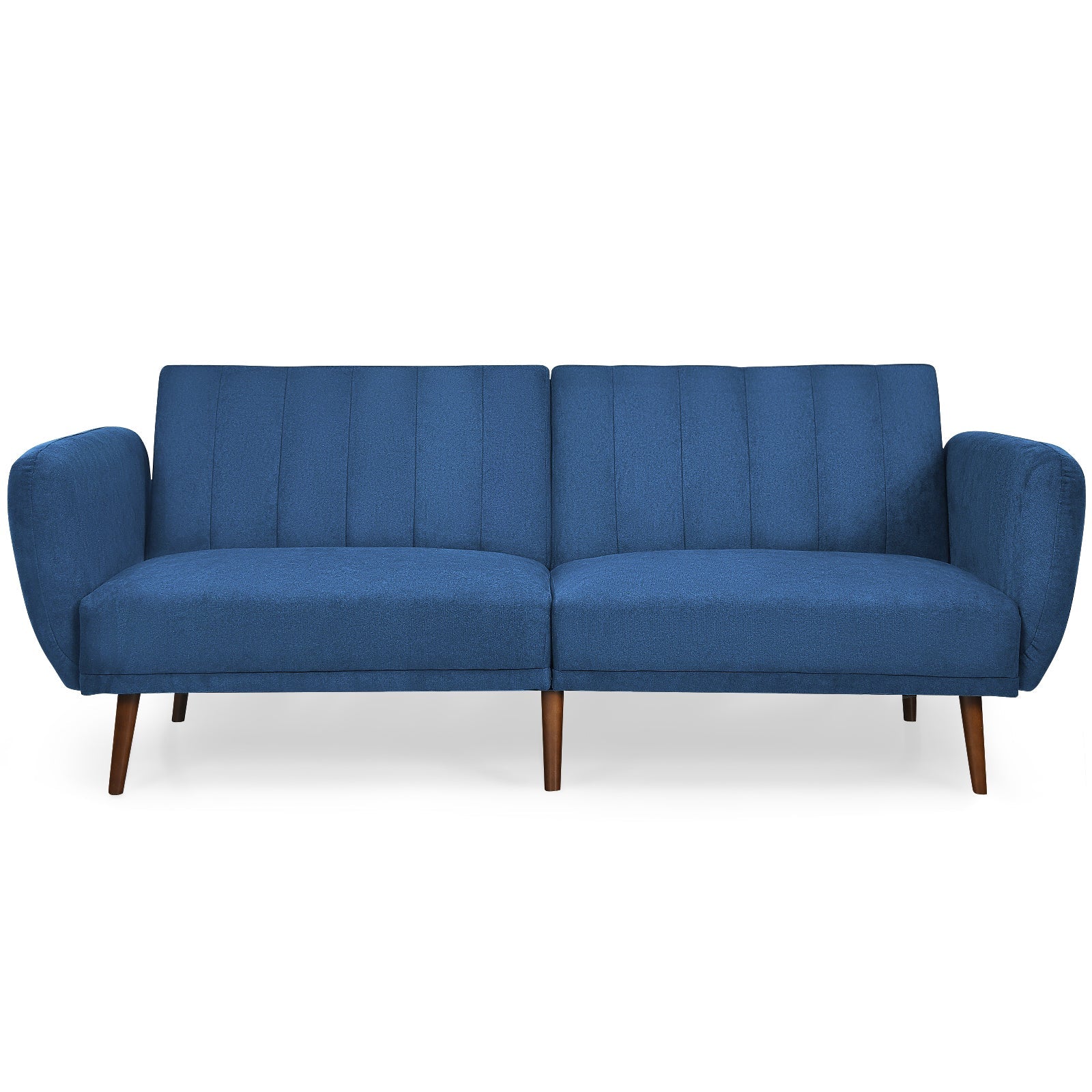 Convertible Futon Sofa Bed Adjustable Couch Sleeper with Wood Legs
