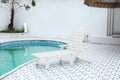 HDPE Outdoor Chaise Lounge Chair with Adjustable Backrest - Wood Texture