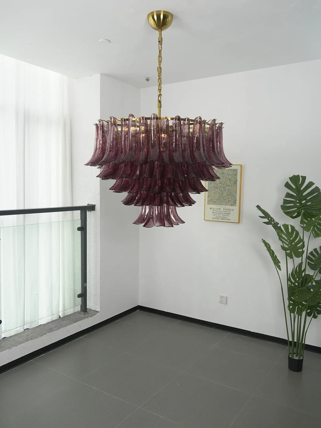 Isadora Cascading Amethyst Glass Chandelier