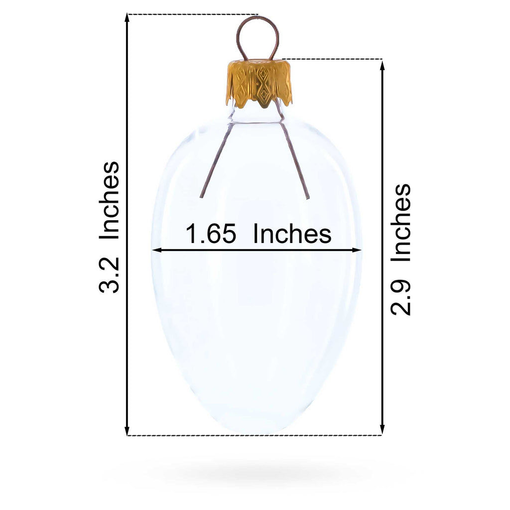 Royal Coronation Mini Glass Egg Ornament 2.9 Inches