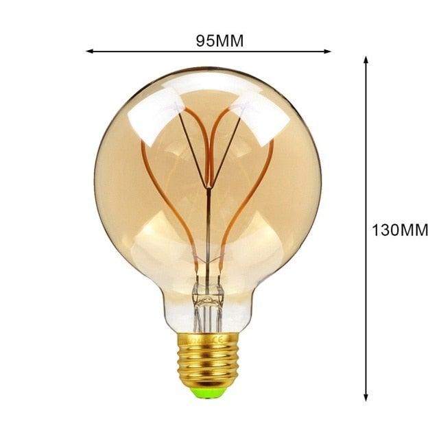 Luxury LED Edison Light Bulb Retro Lamp Industrial Decor Lamp Vintage Edison Filament Hearts Light Bulbs Equivalent Warm Yellow Lamps For Loft Coffee Bar Kitchen Home