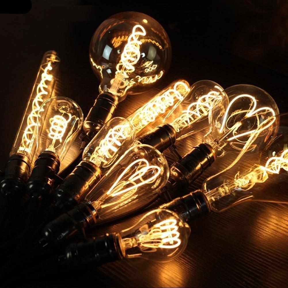 Luxury LED Edison Light Bulb Retro Lamp Industrial Decor Lamp Vintage Edison Filament Hearts Light Bulbs Equivalent Warm Yellow Lamps For Loft Coffee Bar Kitchen Home