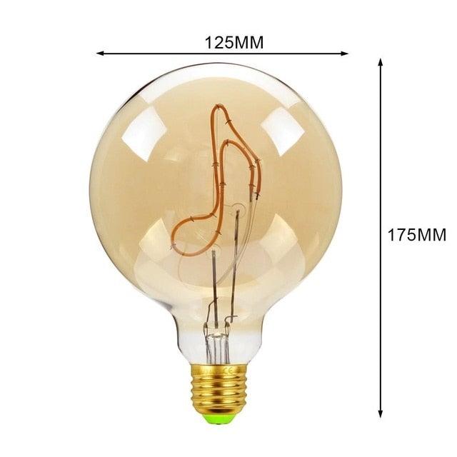 Luxury New LED Edison Bulb Retro Lamp Warm White Creative Letters Vintage Lamp Light Bulb Dimmable Antique Filament Round Decorative Light Bulbs Letters Design