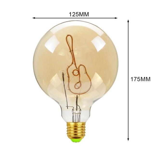 Luxury New LED Edison Bulb Retro Lamp Warm White Creative Letters Vintage Lamp Light Bulb Dimmable Antique Filament Round Decorative Light Bulbs Letters Design