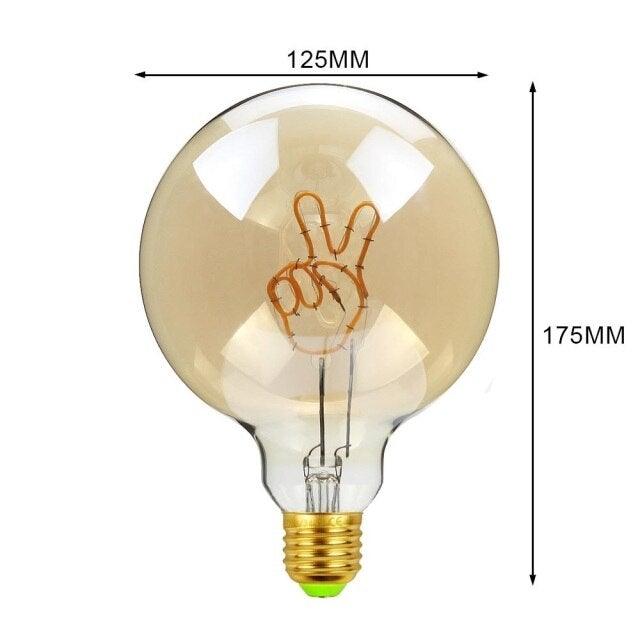 Luxury New LED Edison Bulb Retro Lamp Warm White Creative Letters Vintage Lamp Light Bulb Dimmable Antique Filament Round Decorative Light Bulbs Letters Design
