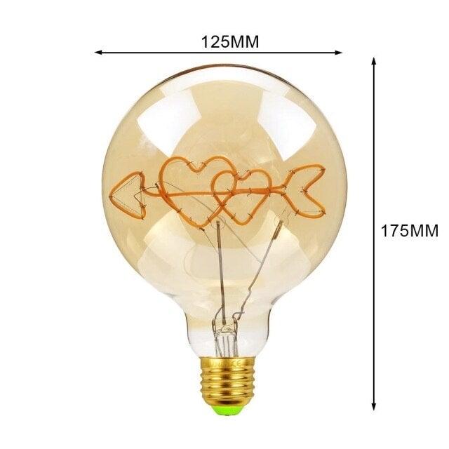 Luxury New LED Edison Bulb Retro Lamp Warm White Creative Letters Vintage Lamp Light Bulb Dimmable Antique Filament Round Decorative Light Bulbs Letters Design