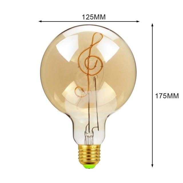 Luxury New LED Edison Bulb Retro Lamp Warm White Creative Letters Vintage Lamp Light Bulb Dimmable Antique Filament Round Decorative Light Bulbs Letters Design