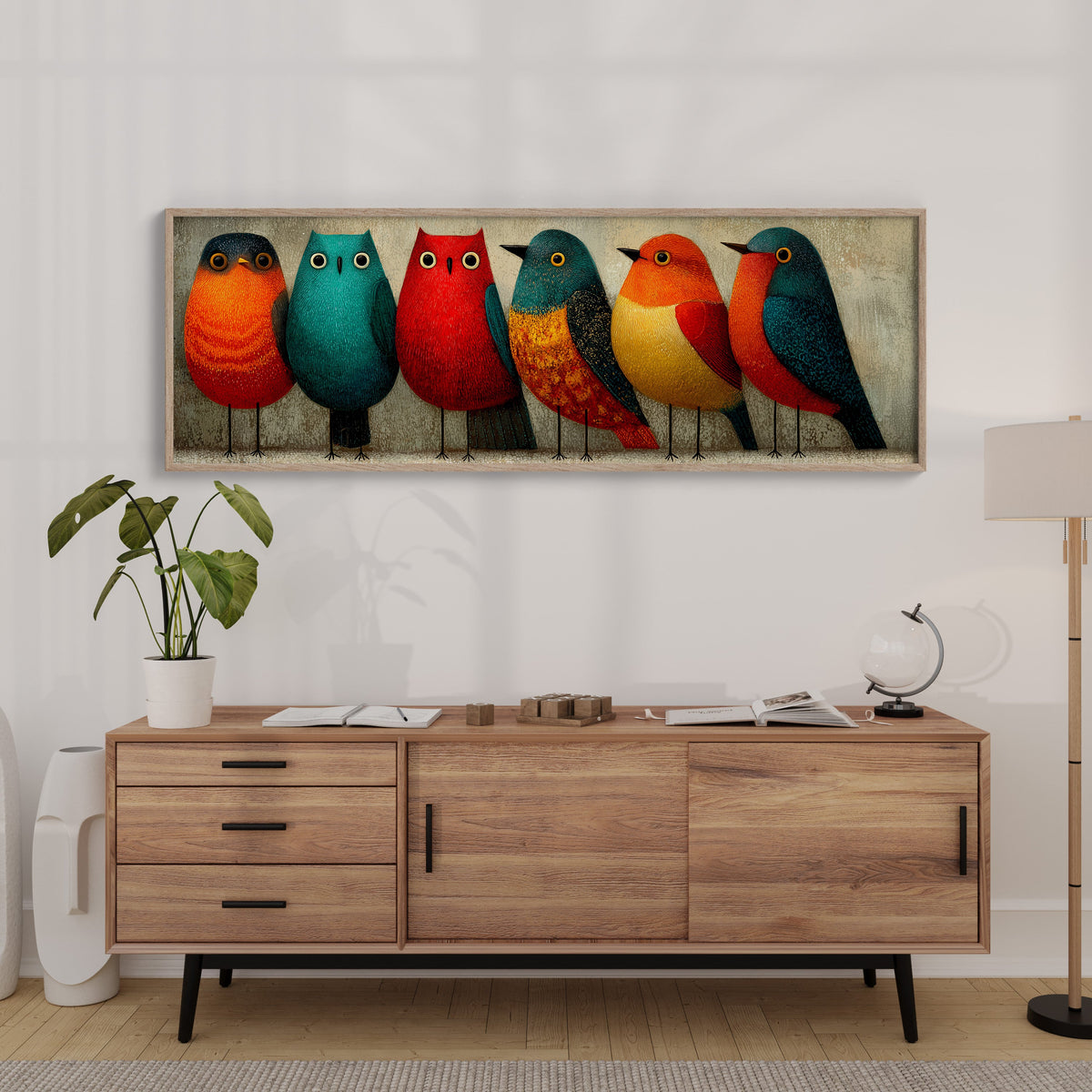 A Colorful Gathering on the Wire