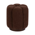 Lucida Round Tufted Ottoman Fabric and Wood