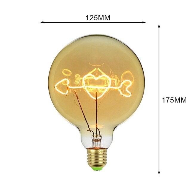 Luxury New LED Edison Bulb Retro Lamp Warm White Creative Letters Vintage Lamp Light Bulb Dimmable Antique Filament Round Decorative Light Bulbs Letters Design
