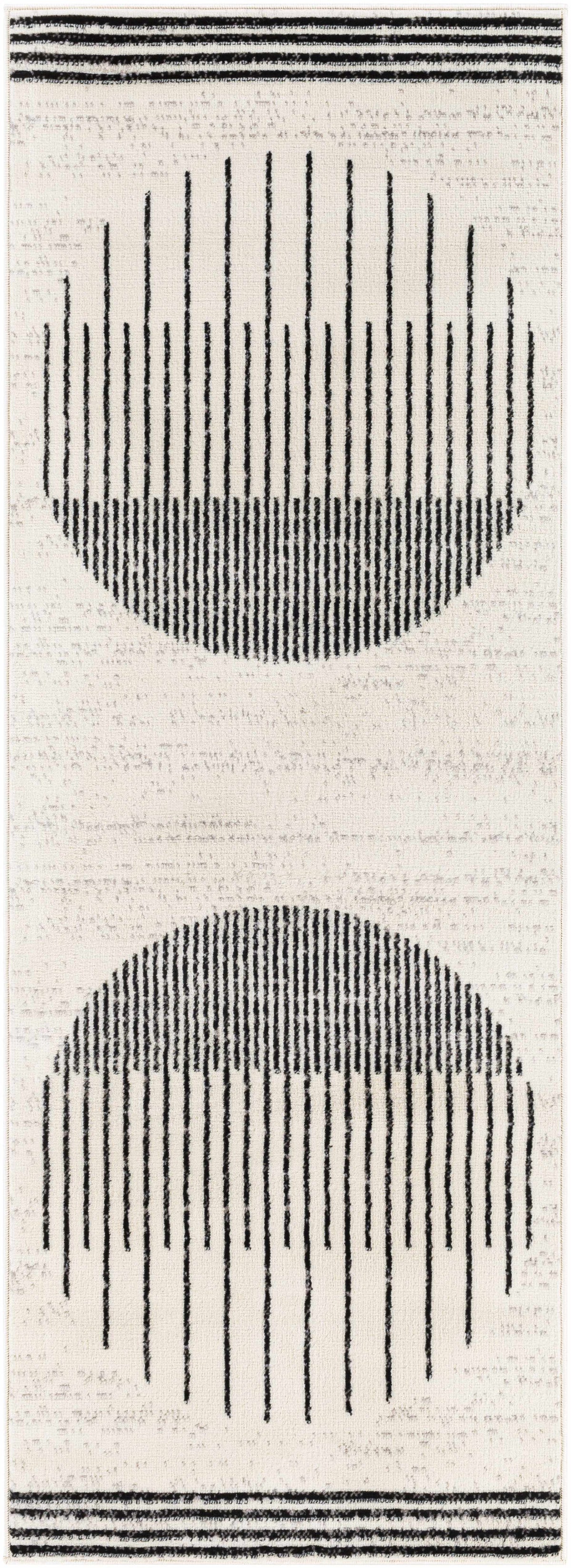 Angus Abstract Black and White Area Rug