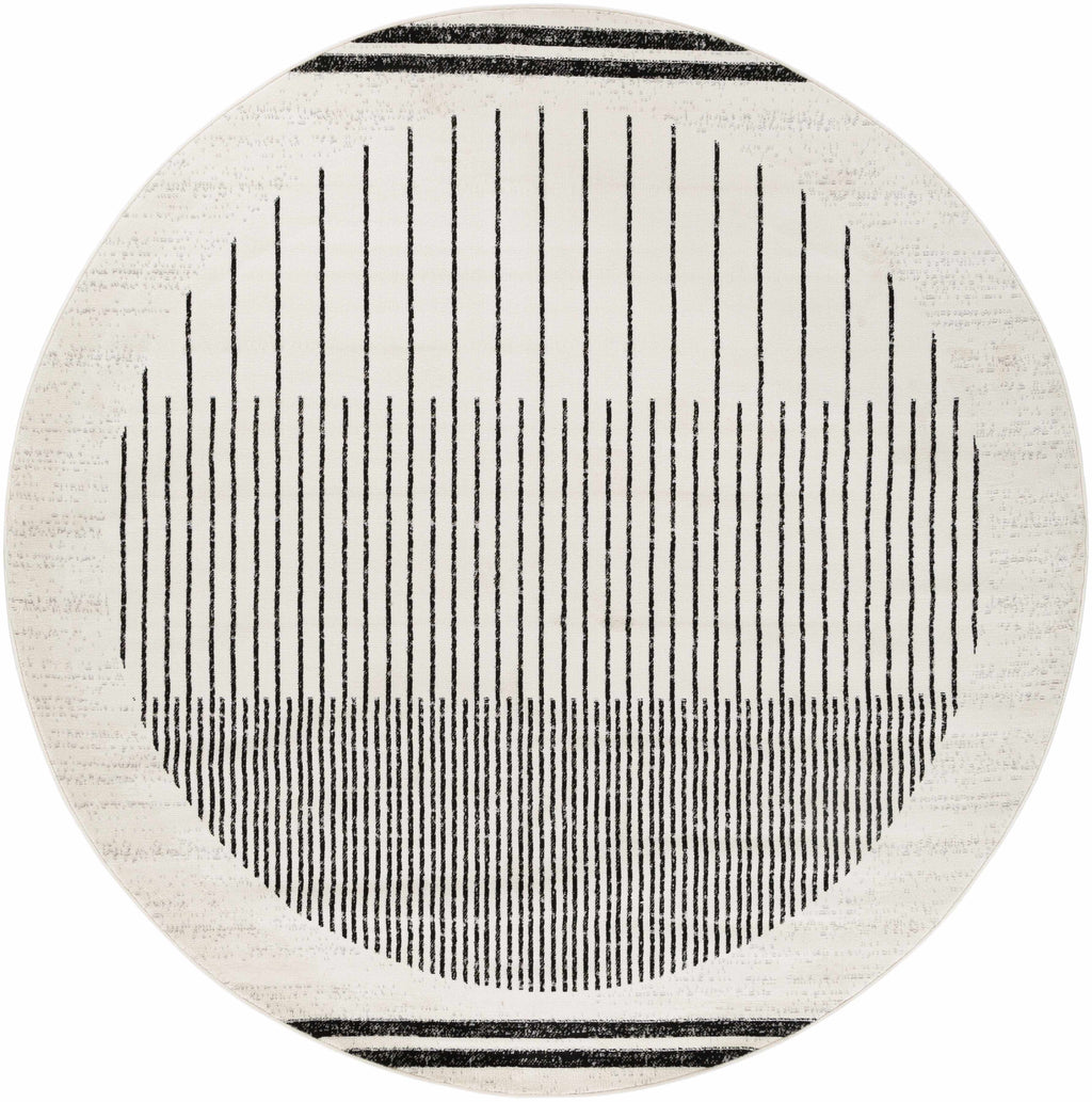 Angus Abstract Black and White Area Rug