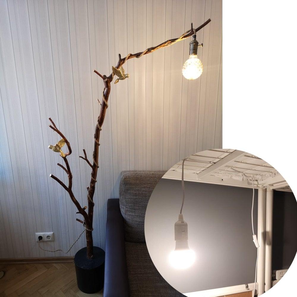 Retro Hemp Rope Cord Twisted Cable Braided Flexible Light Socket Switch Vintage Edison Bulb Lamp Holder Hemp Rope Cord Hang Lamp Industrial Vintage Pendant Light Socket Set