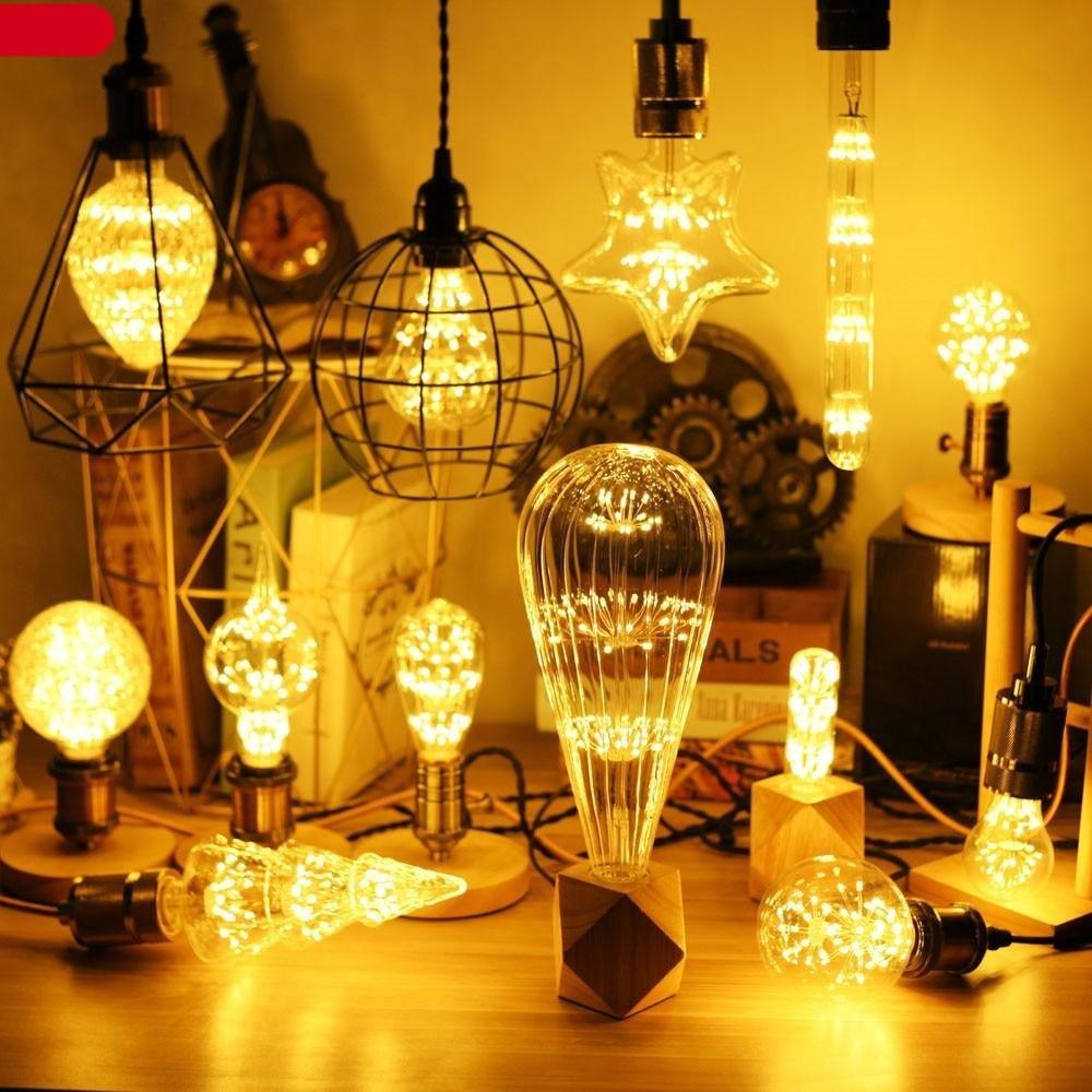 Retro Lamp Loft Industrial Decor Vintage Lamp Light Bulb Antique Vintage Style Light Amber Warm Dimmable Vintage Village Style Desk Light Creative Table Lamp