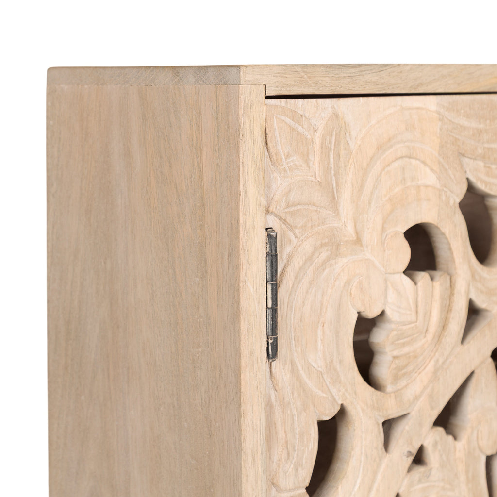 Saanvi Carved Wood Wall Cabinet