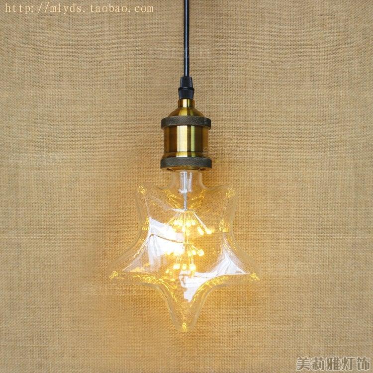Star Heart Shape LED Edison Lamp Light Vintage Light Bulb Lamp Edison Decoratives Star Shape Vintage Nostalgic LED Edison Light Bulb Dimmable Warm Light