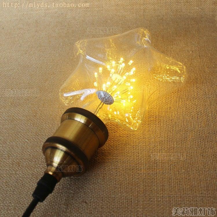 Star Heart Shape LED Edison Lamp Light Vintage Light Bulb Lamp Edison Decoratives Star Shape Vintage Nostalgic LED Edison Light Bulb Dimmable Warm Light