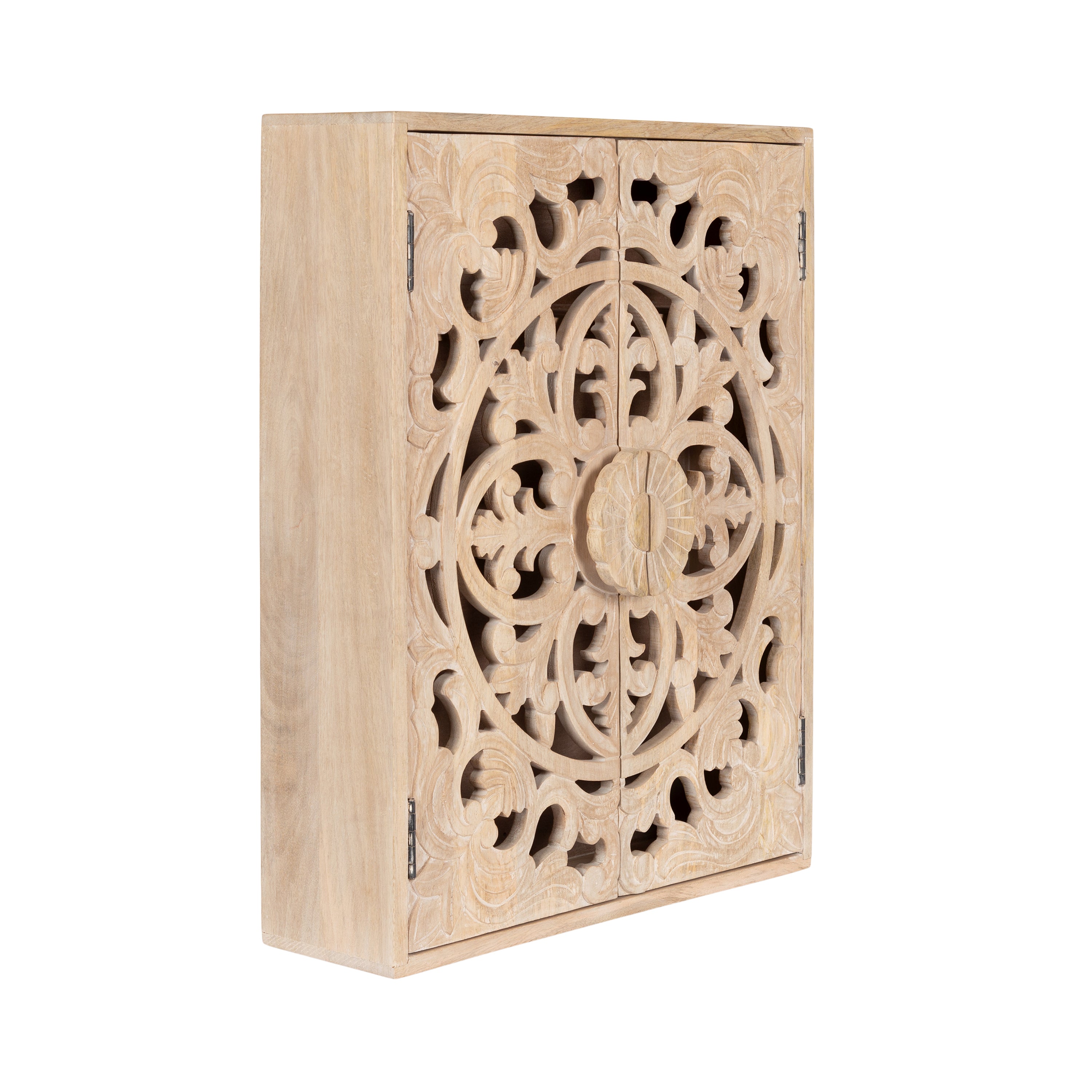 Saanvi Carved Wood Wall Cabinet